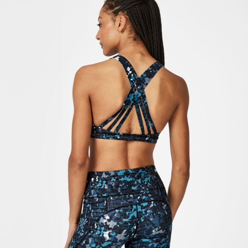 Sweaty Betty Circuit Workout Bra Camo XS NWT